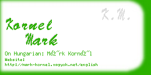 kornel mark business card